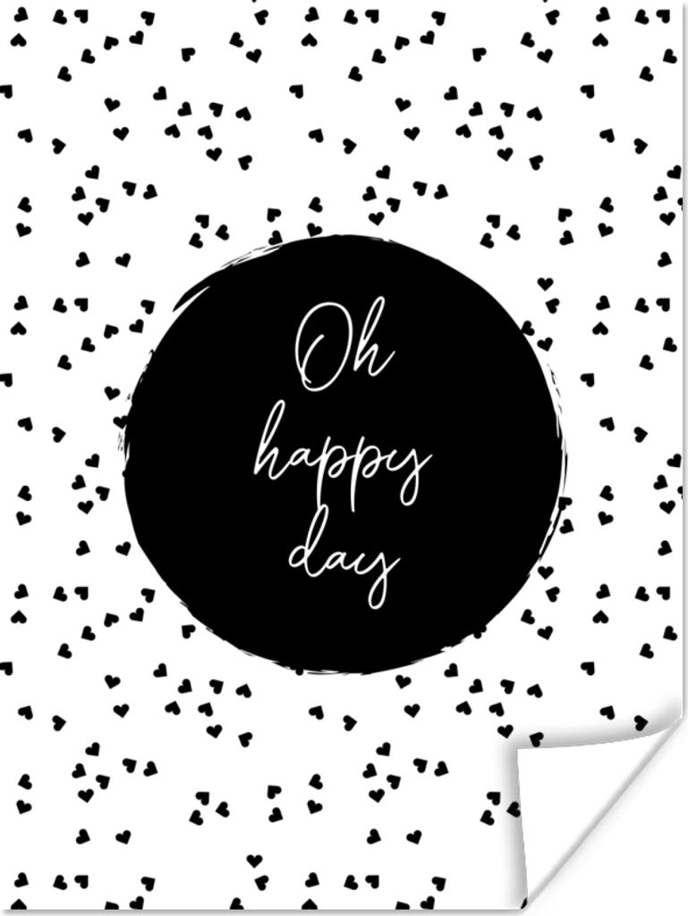 MuchoWow Poster Zitate - Text - Oh happy day - Glück 30x40 cm - Wandplakat - Poster Kinderzimmer
