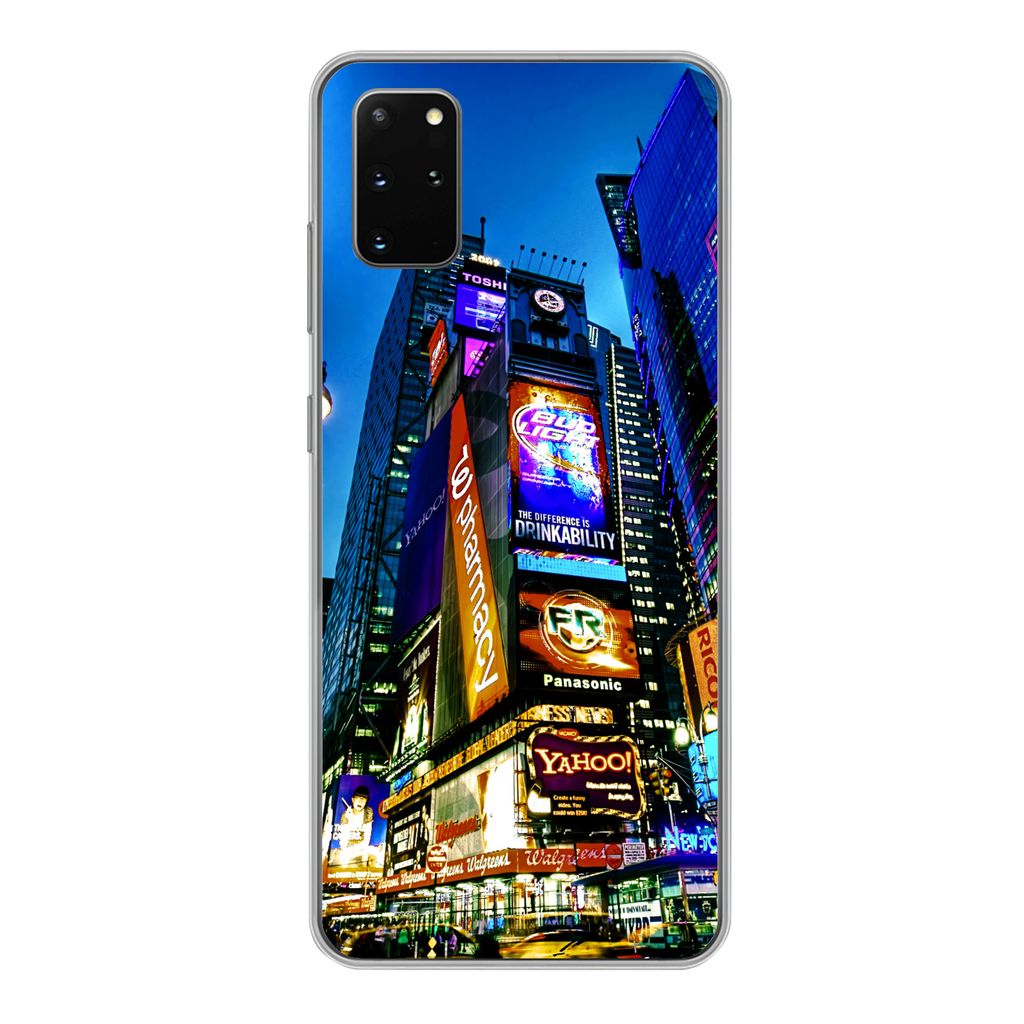 MuchoWow Handyhülle Schutzhülle Hülle für Samsung Galaxy S20 Plus New York - Nacht - USA Silikon Softcase Handy Hülle - Hartschale