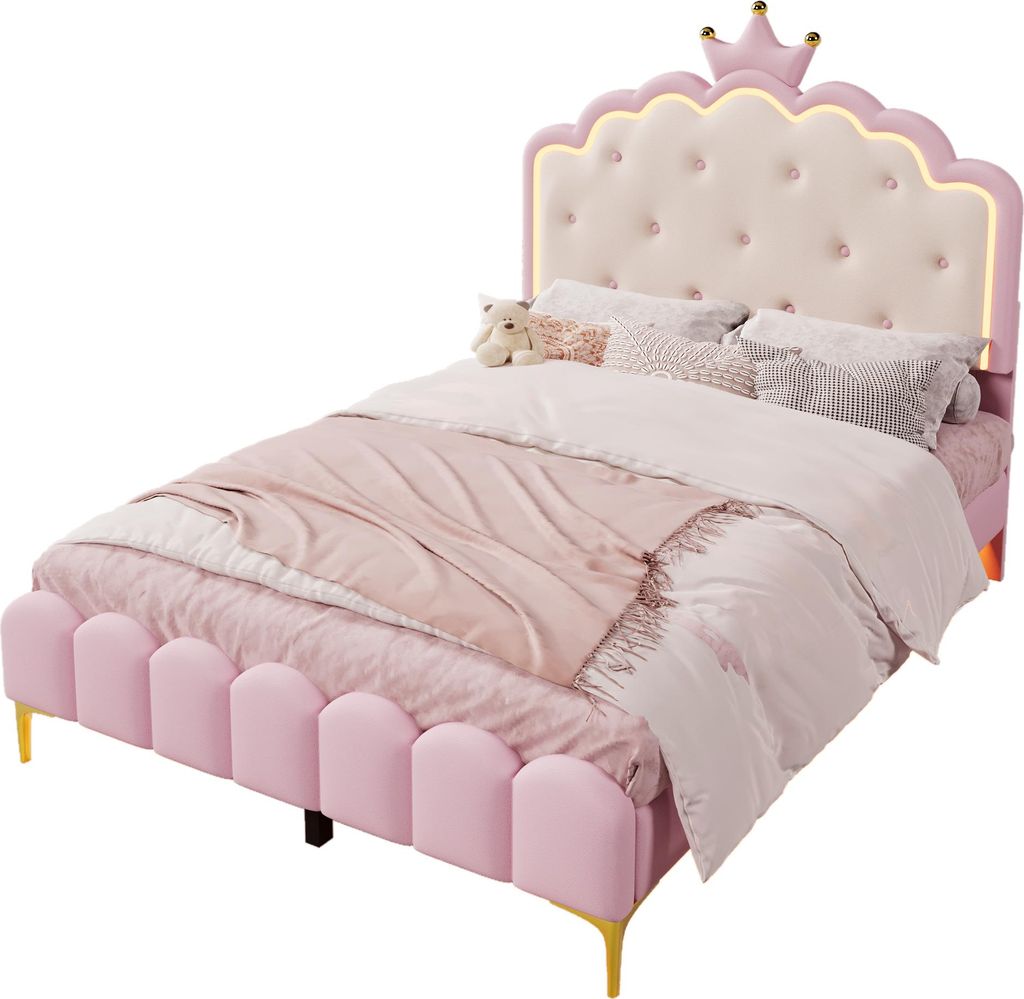 Letto imbottito, 140 x 200 cm, con rete a doghe (senza Immagine del prodotto 