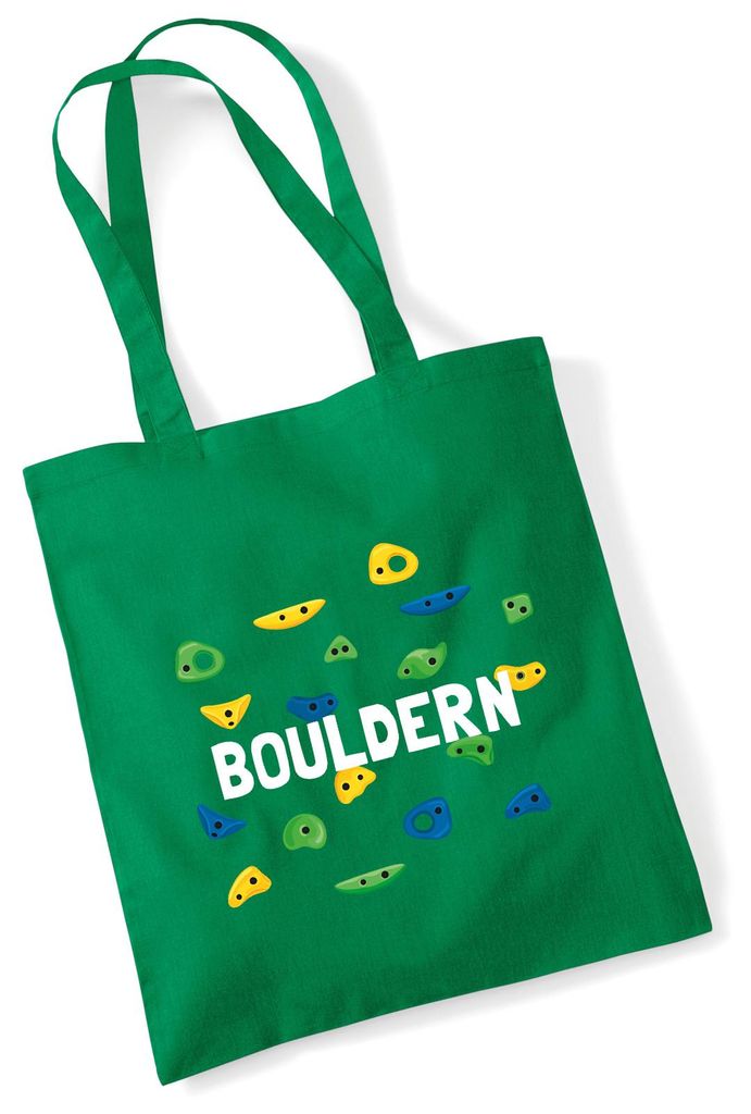 Huuraa Jutebeutel Bouldern Kletterwand 10 Liter Kelly Green Baumwolle Tasche Geschenkidee