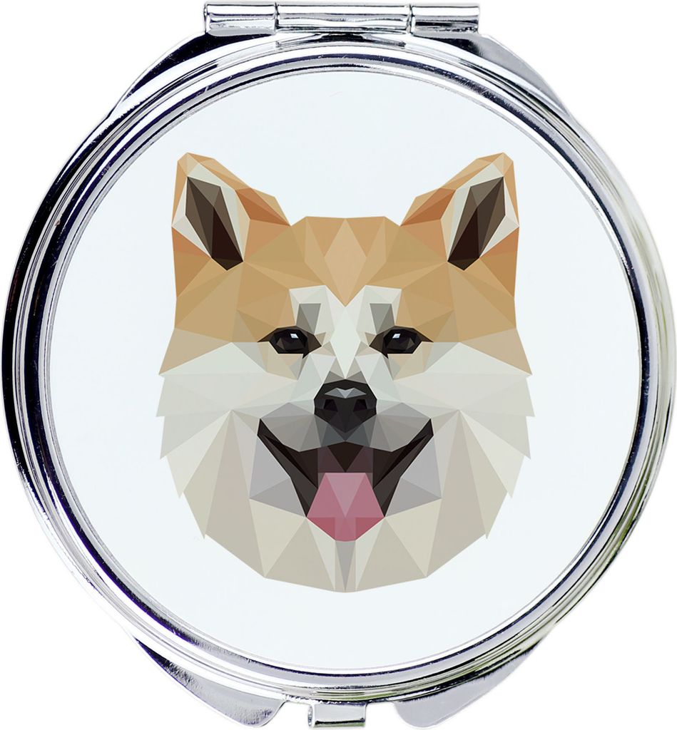 Akita, Akita Inu - Spiegel mit Foto und geometrischem Aufdruck der Marke Art-Dog