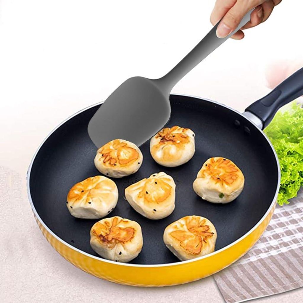 Siliconen Spatelset, grau 6-teiliges Gummispatel mit Antihaftbeschichtung und rostfreiem Kern, hitzebeständiges Küchenzubehör zum Kochen, Backen...