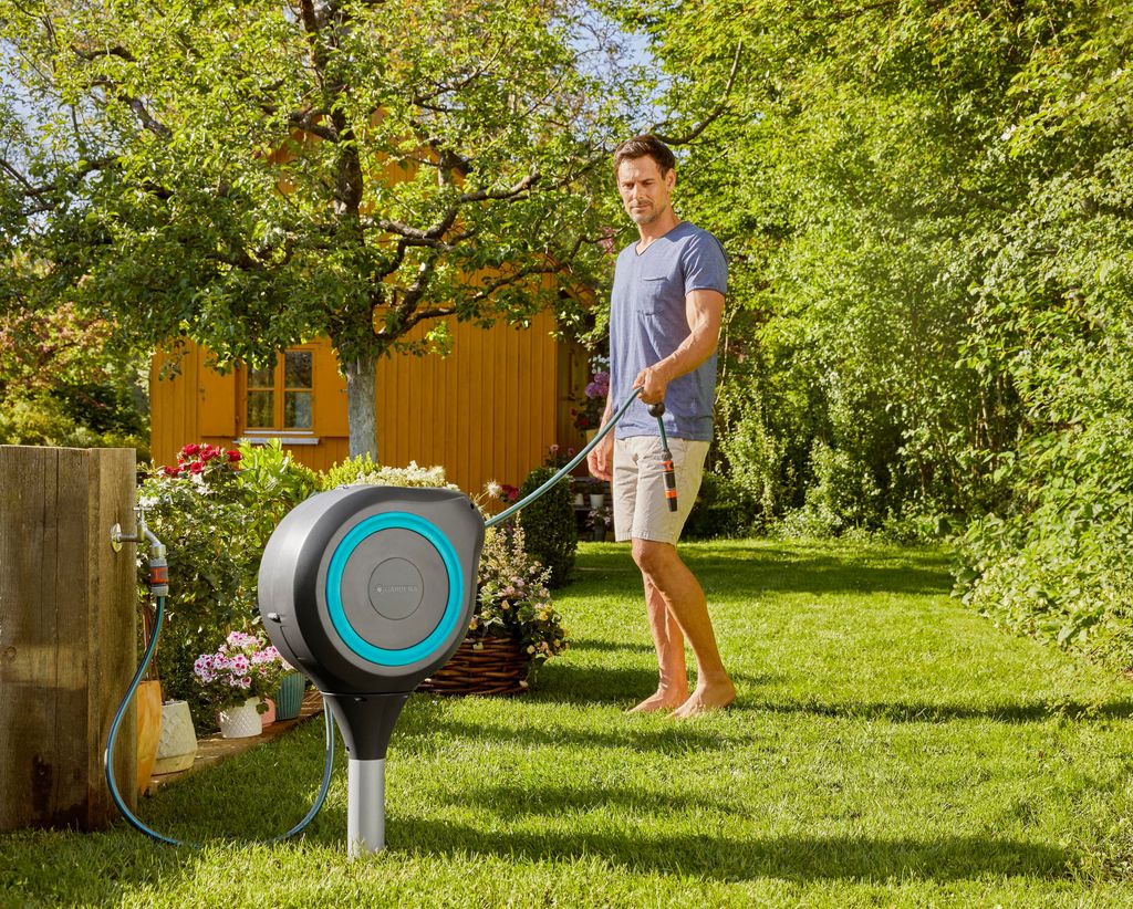 Gardena 18614-20 Garten-Schlauchbox RollUp M (türkis) 20 m