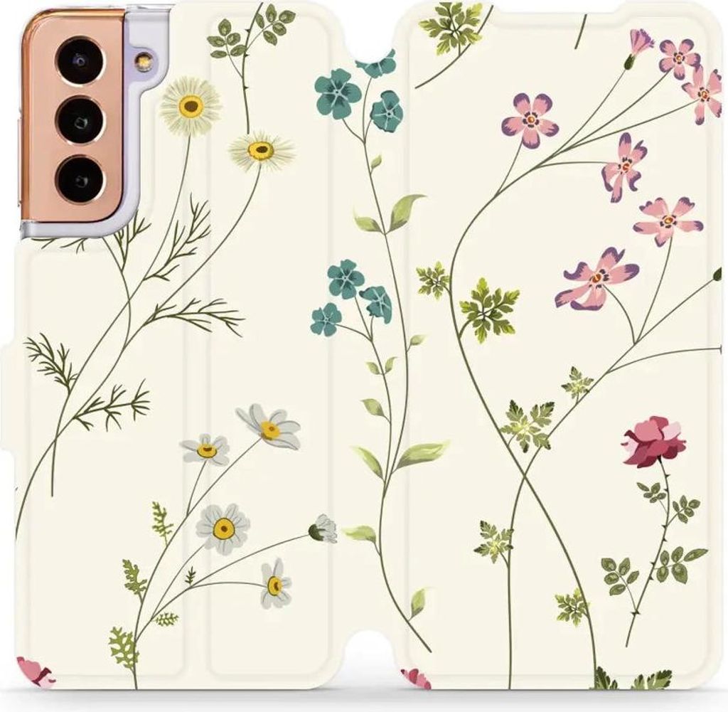 Handyhülle mit klappe für Galaxy S21, Mobiwear Book, Feldblumen