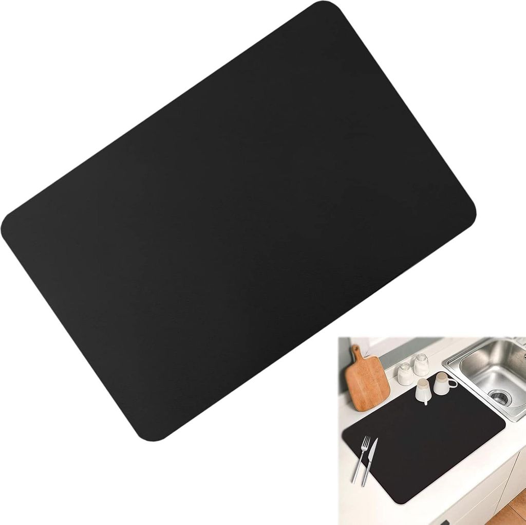 Afdruipmat, 50x40cm koffiemachinemat, 4mm antislip afdruipmat voor koffiemachines, opvouwbare koffiemat voor keuken, koffiezetapparaat, gootsteen, ...