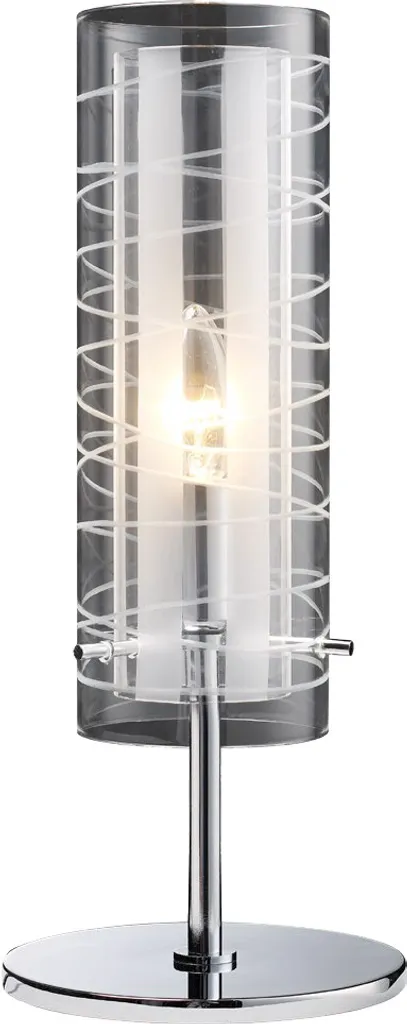 Lampe de table argentée PALMIRA, design élégant 38 cm pour éclairage d'appoint