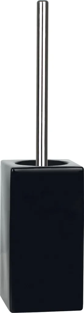 Brosse WC Stable en Faïence Noire Spirella Quadro pour une Hygiène Durable