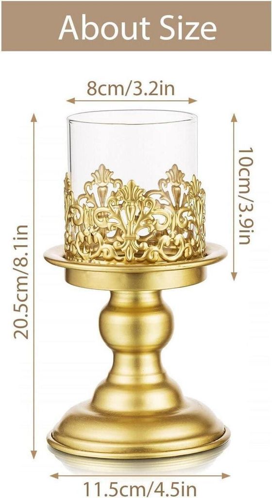 Kerzenständer 2er-Set Gold Metall Kerzenhalter Vintage für