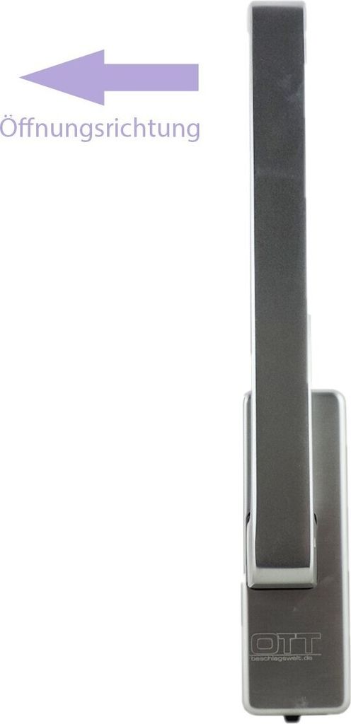 beschlagswelt Ott GU 34225 Drehgriff Dirigent mit Aussperrsicherung 30152 rechts EV1 silber K-20179-00-R-1