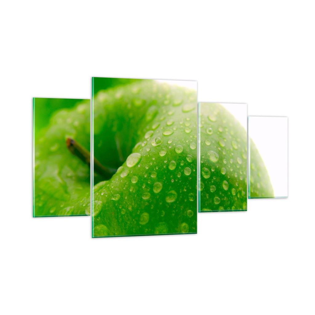 Bilder auf glas - Apfel Obst Vitamin Gesundheit - 160x90cm - Glasbilder - Wandbilder - Kunstdruck - zum Aufhängen bereit - Wanddekoration aus Glas...