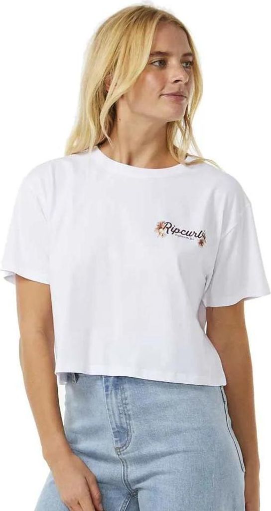 Rip Curl Dancing Crop Kurzarm-t-shirt Weiß L Damen Weiß L