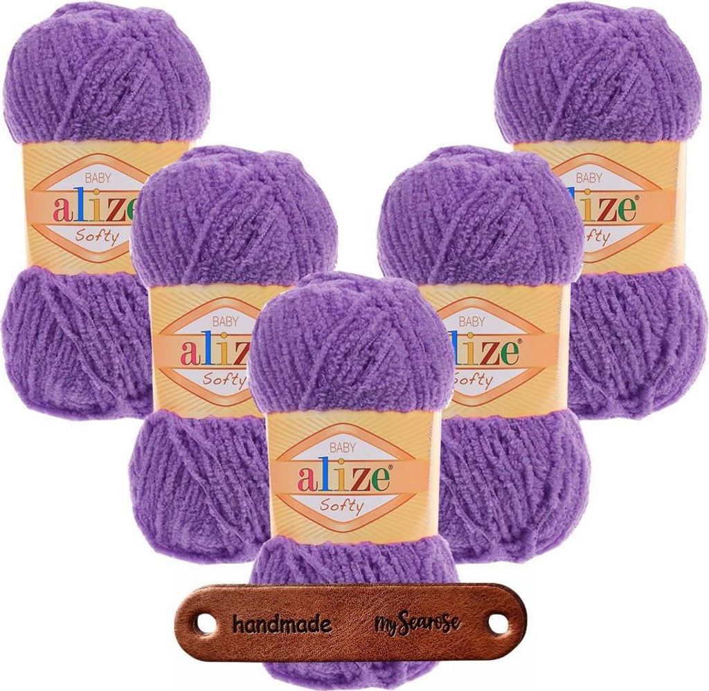 5 x ALIZE Softy 44 purple mit Label
