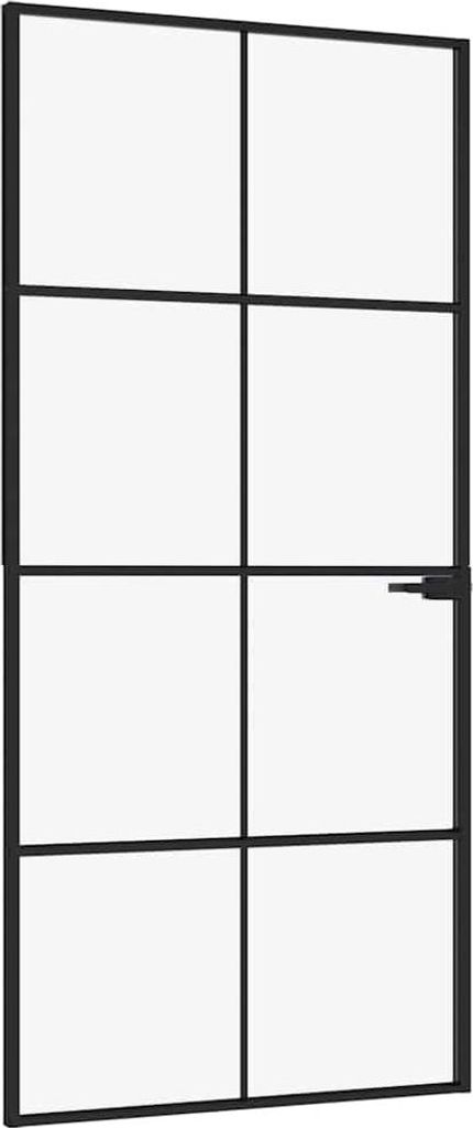 vidaXL Interiérové dveře černé 93x201,5 cm Tvrzené sklo a Obrázek produktu 