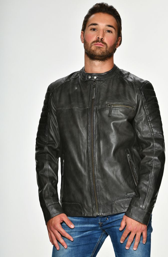 Mustang Lederjacke James Herren anthrazit M