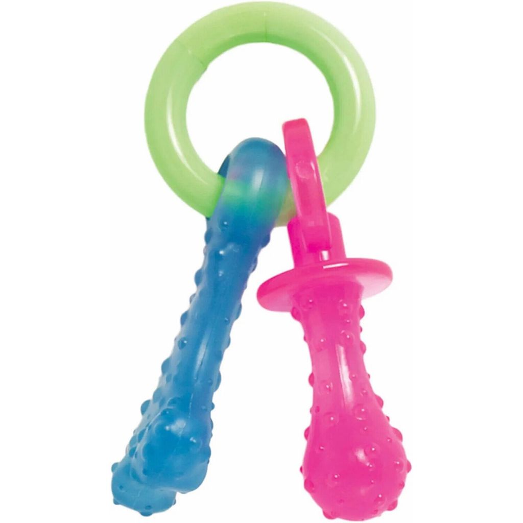 Nylabone Puppy Beißring Nuckel/Knochen Welpenspielzeug Speck