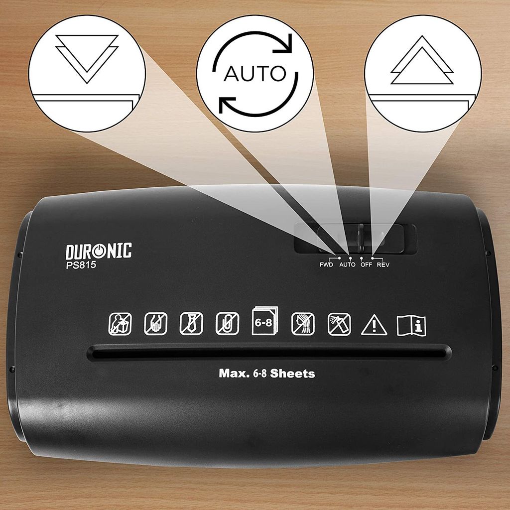 Duronic PS815 Aktenvernichter | 8X A4 Blatt | Kreuzschnitt Produktbild 4