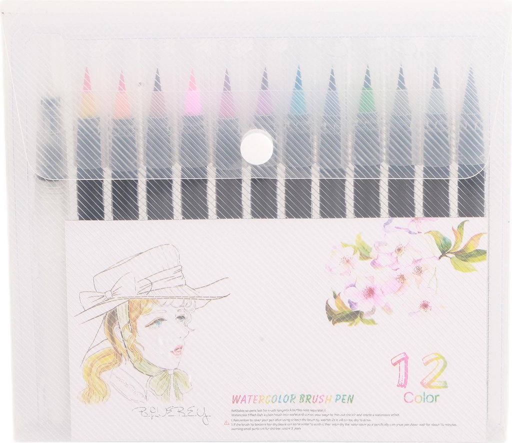 12-teiliges Aquarellstift-Set, 12 Farben, weiche Spitze, leicht zu malen, hitzebeständige Wasserpinsel