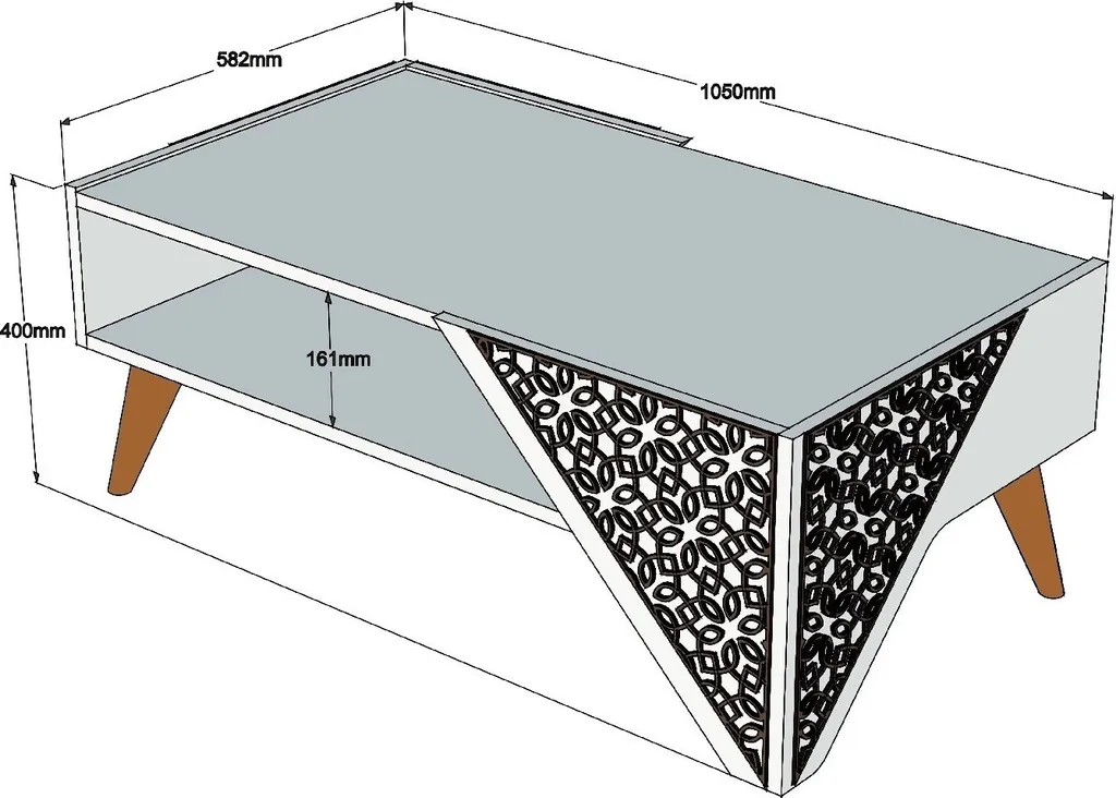 Table basse Beril Blanc 105cm - Finition Premium et Grande Robustesse - 5