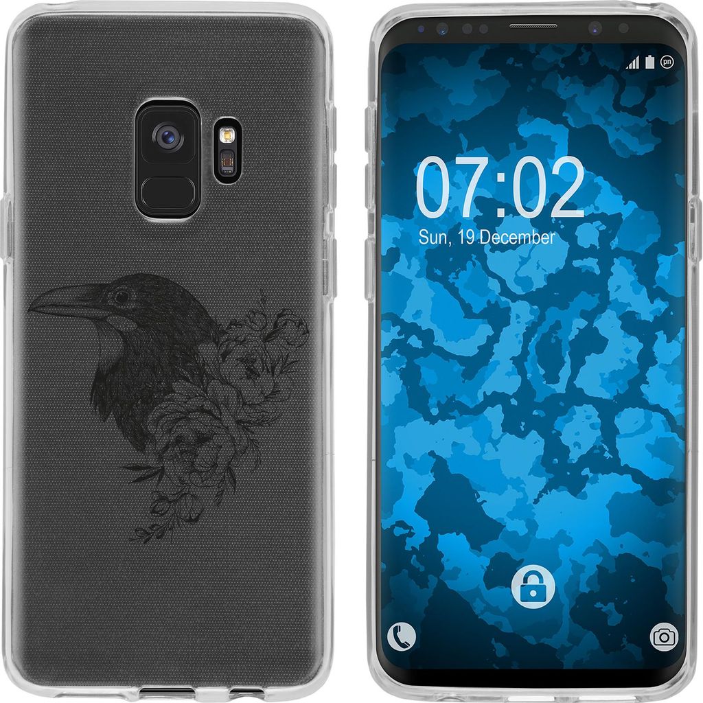 PhoneNatic Case kompatibel mit Samsung Galaxy S9 Silikon-Hülle Floral Rabe M4-1