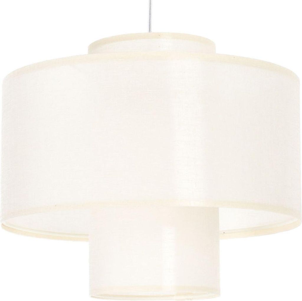 Pendelleuchte Stoff E27 D: 35 cm rund H: max. 92 cm Weiß Modern Hängeleuchte