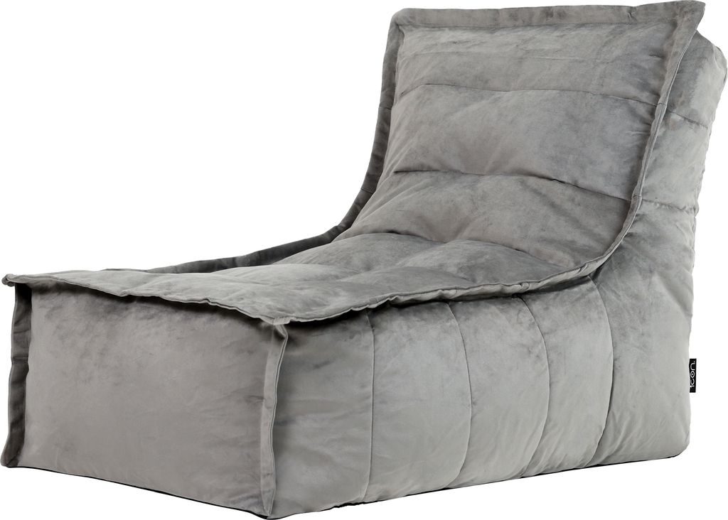 icon Sitzsack-Liege Bean Bag Dolce, Grau, Samt, XXL Produktbild 