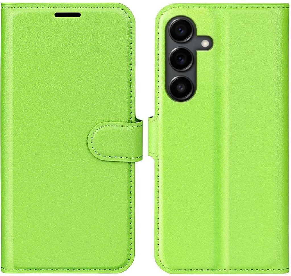 Mobigear Classic Samsung Galaxy S25 FE Hülle Klapphülle Geldbörse - Grün