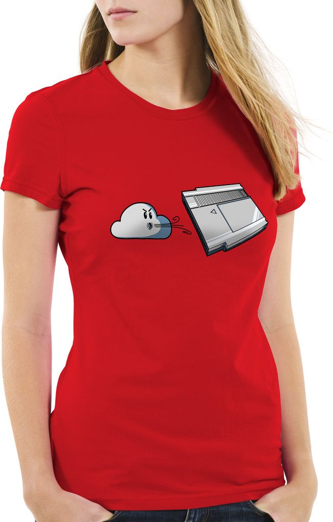 style3 Retro Blow Damen T-Shirt nes cartridge 8-Bit, Farbe:Rot, Größe:XL