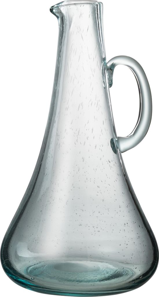 J-Line J-Line Lange Karaffe - Glas - Transparent & Hellblau - Wohnaccessoires
