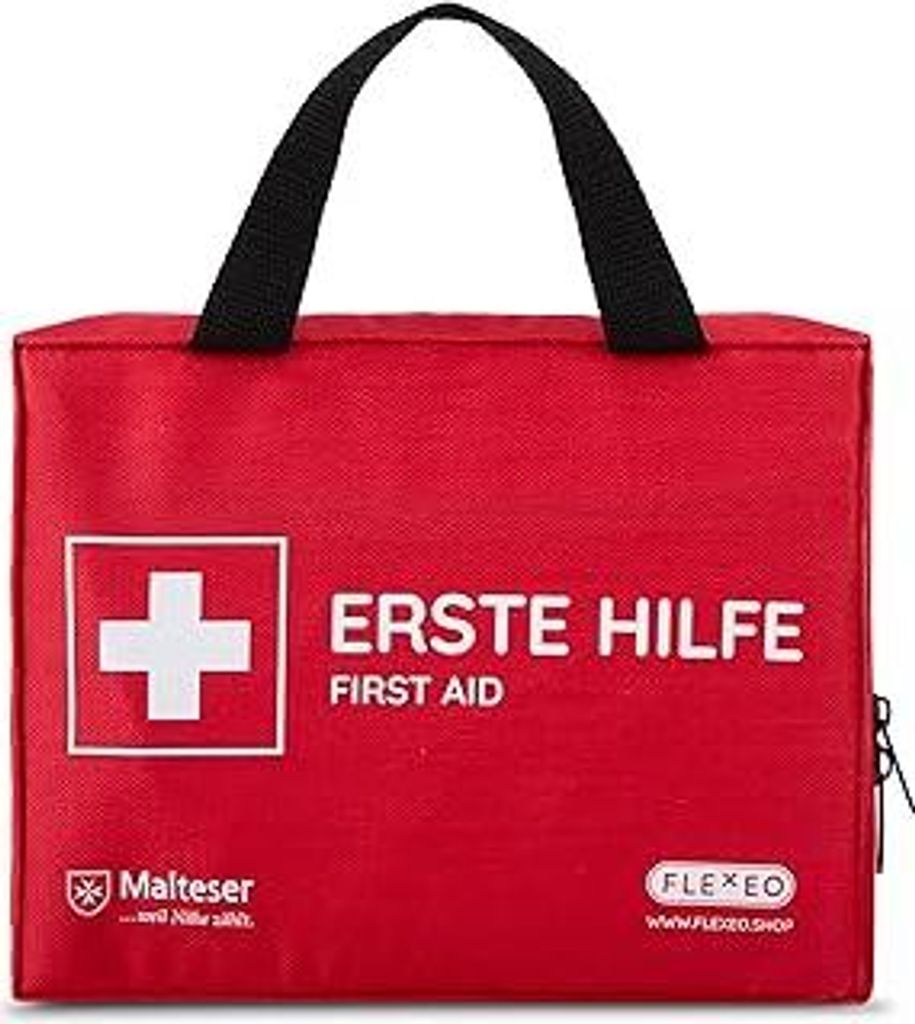 Erste Hilfe Set gefüllt mit Sofort-Kältekompressen, Rettungsdecke und Pflastersortiment/Erste Hilfe Tasche für Zuhause, Auto, Outdoor, Wandern u...