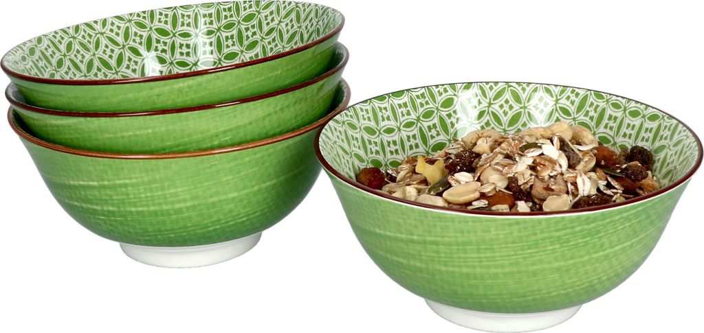 4er Set Lime Sao Schalen Ø 15,5 cm Grünes Muster Snack Dessert-Bowl Ritzenhoff