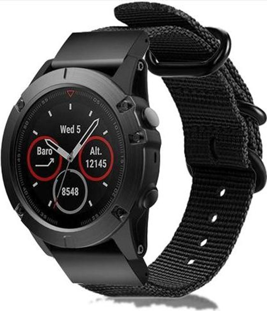 Nylonband mit Dornschließe passend für Garmin Fenix 5s - Plus & Sapphire - Fenix 6s - Pro & Sapphire - Garmin Fenix 7s / Fenix 8 - 43mm - Fenix E...