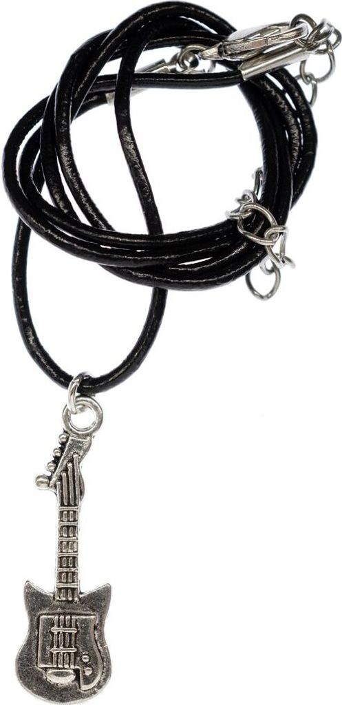 E-Gitarre Kette Halskette Miniblings Gitarrist Musik Musiker Rock Band Leder