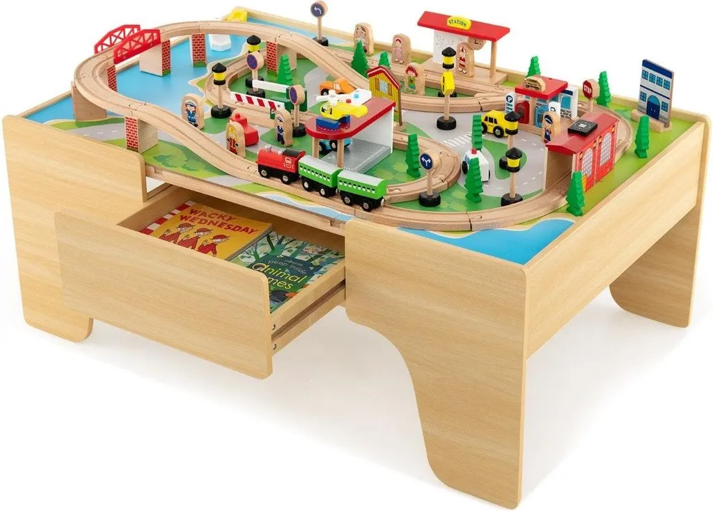 Table de train bois 84 pièces : solution de jeu ordonnée et polyvalente - 2