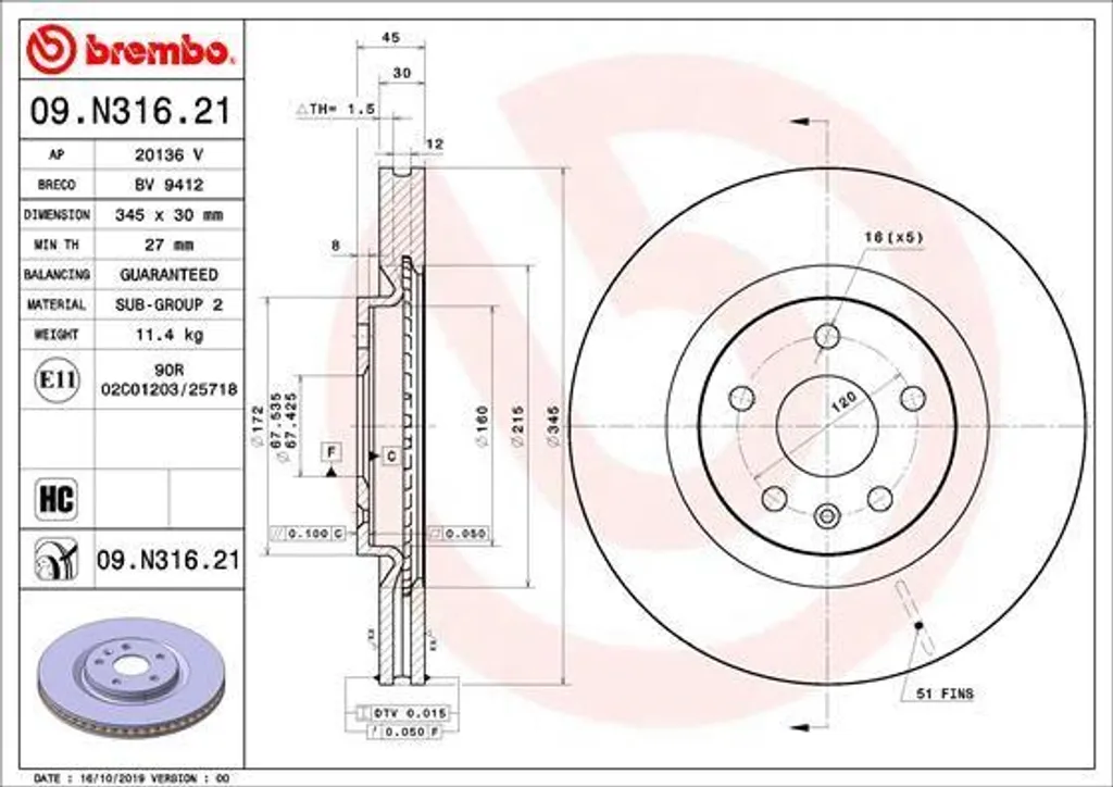 Disque de Frein Brembo 09.N316.21 : Finissez-en avec les Vibrations