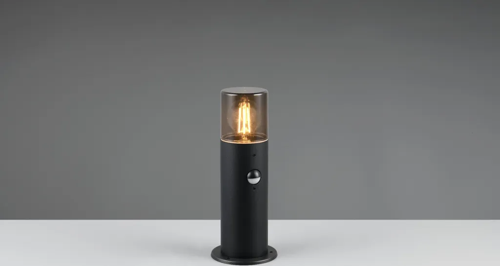 Lampe de jardin 30cm Trio Hoosic E27 28W avec détecteur de mouvement