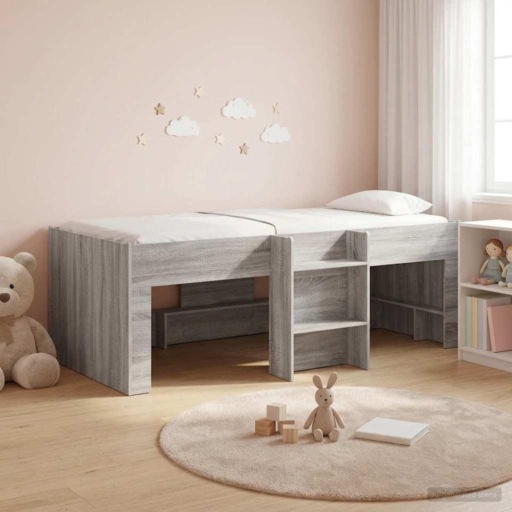 Möbel Hochbett für Kinder 2 pcs Grau Sonoma 90 x 190 cm HolzwerkstoffKlassische Betten - Klassische Betten c4940