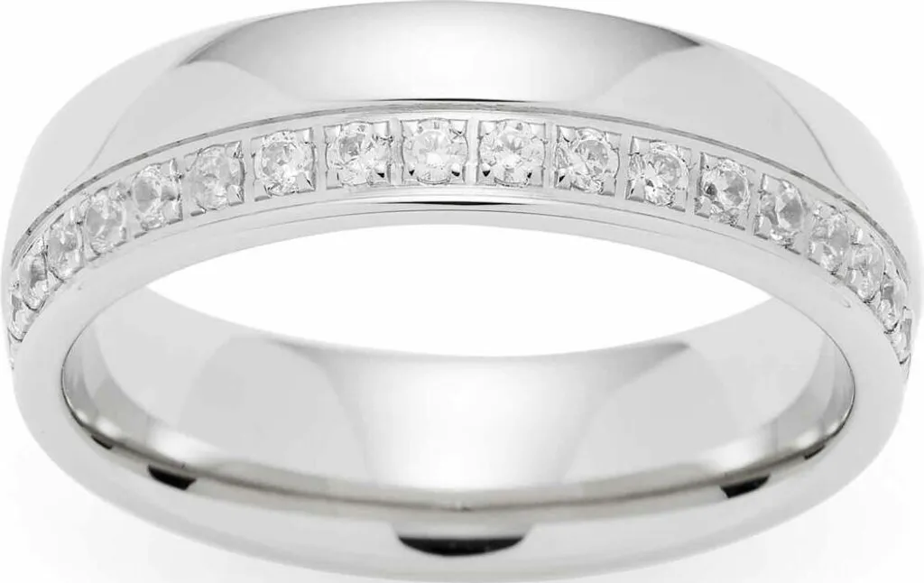 Anneau de Doigt Brilliante Leonardo Argent Bijoux Femme Acier Inox Taille 17