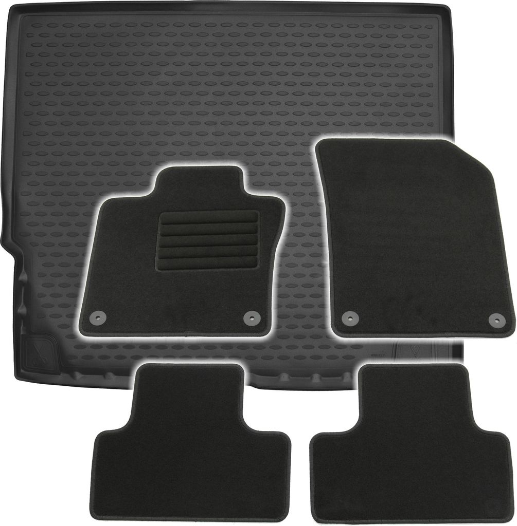 Gummi-Kofferraumwanne + Fußmatten Set für Volvo XC60 II, Bj. 7/2017-