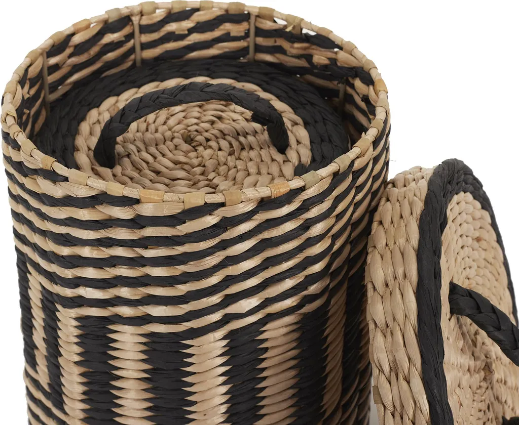 Boîte de Rangement Tressée avec Couvercle X2 - Panier en Fibres Tressées - 6