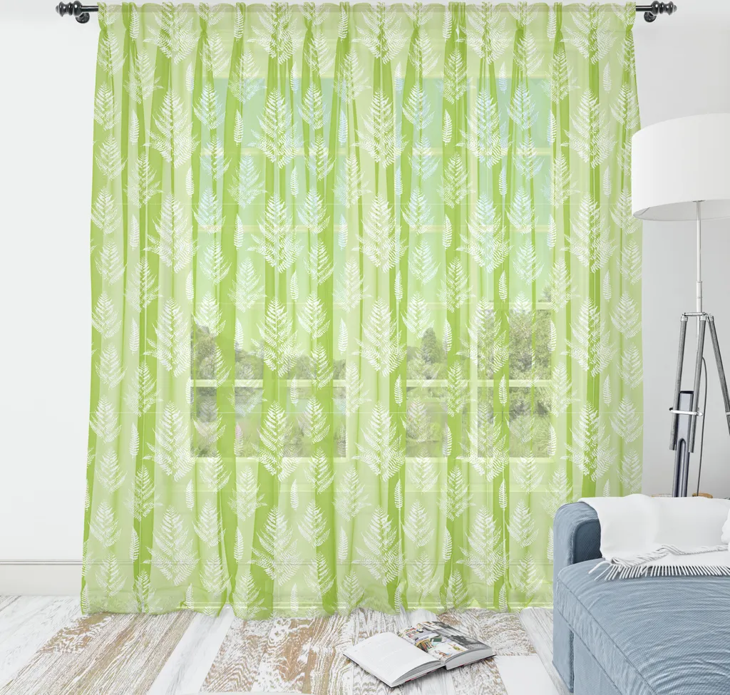 Déco Murale pour Chambre : Tapisserie Géante Feuilles Vert et Blanc