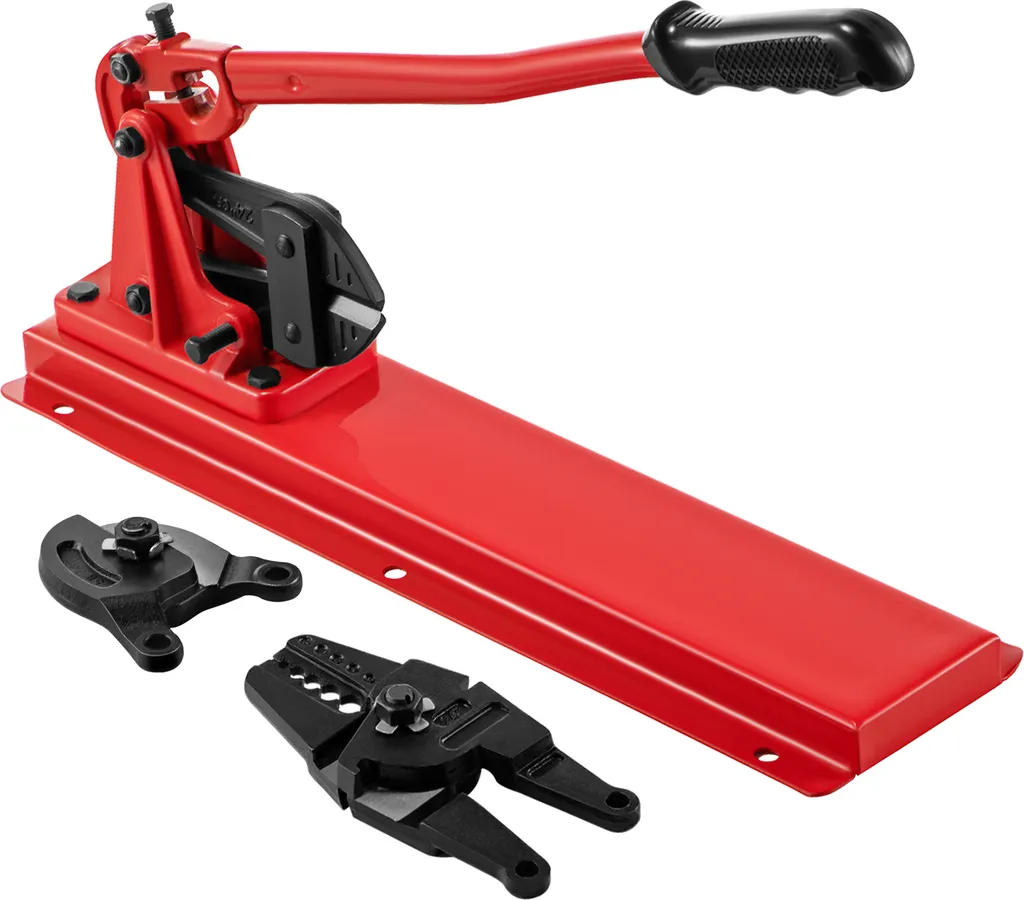 Pinza a crimpare da banco VEVOR, 24 pollici, pinza a crimpare per funi metalliche con crimpatrice, testa tagliabulloni per cavi, pinza a crimpare da banco, 1/16-3/16 pollici, ghiere in alluminio/rame, cavo da banco, acciaio legato, pinza a crimpare, pinza a crimpare per funi metalliche da 1/2 pollici, Fe