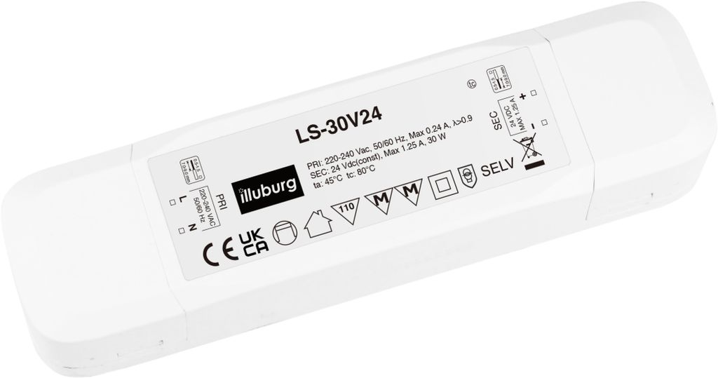 illuburg LED Trafo 24V 30W Flickerfree für