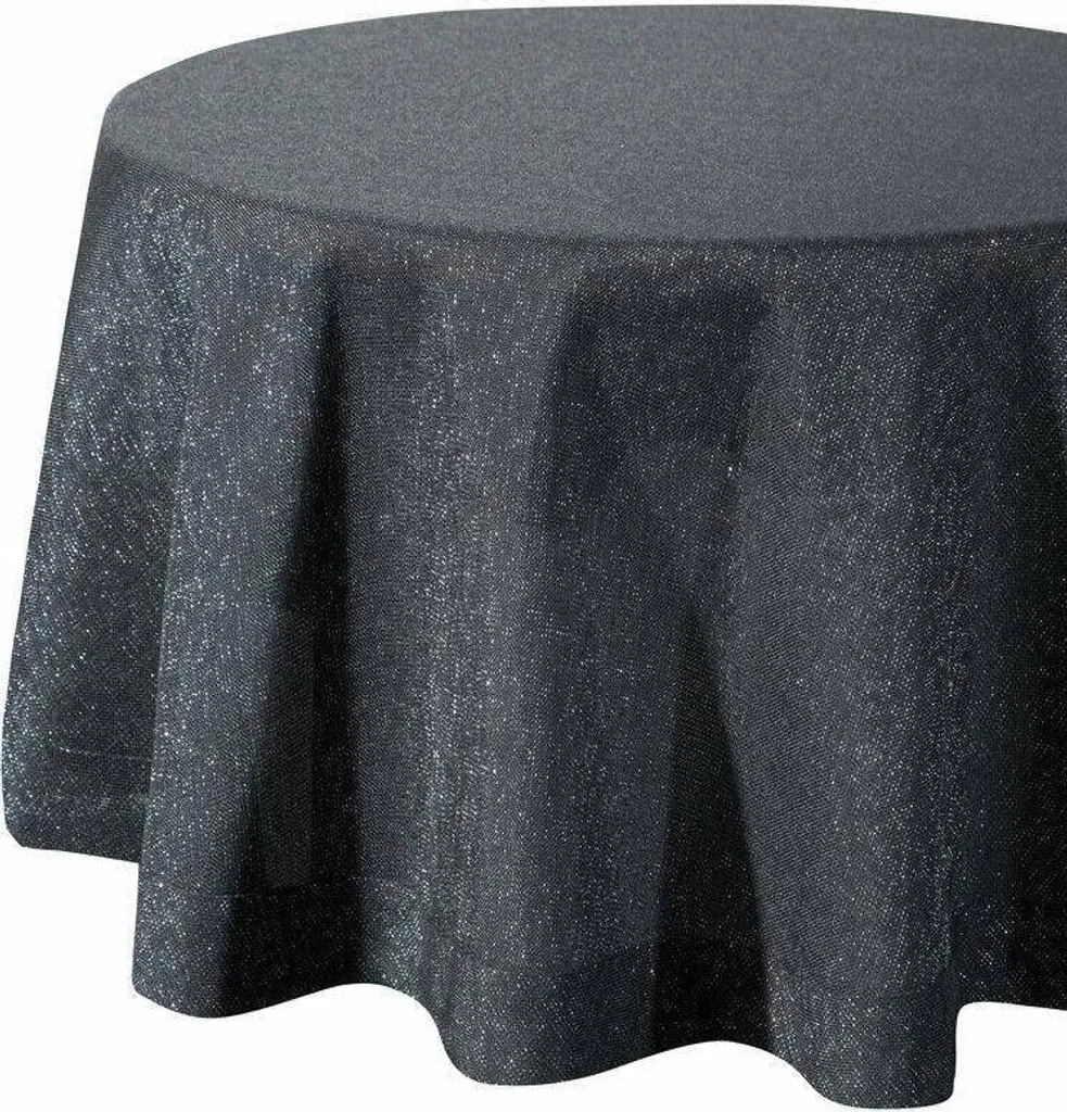 Nappe ronde noire 150 cm STELLA1 : anti-tache et facile à entretenir