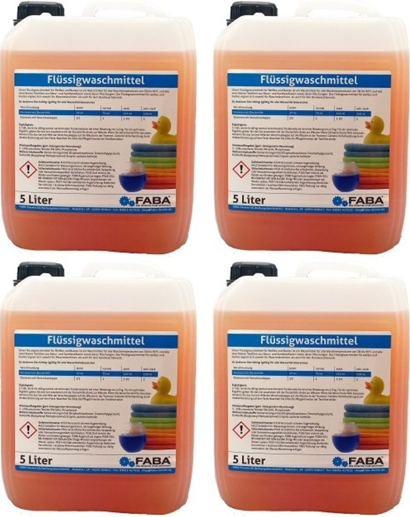 4 x 5 L Flüssigwaschmittel Konzentrat orange Universal Produktbild 