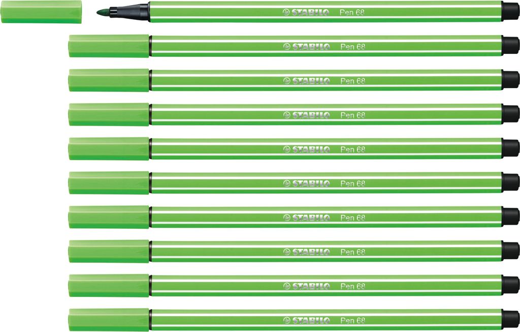 Premium-Filzstift - STABILO Pen 68 - 10er Pack -laubgrün