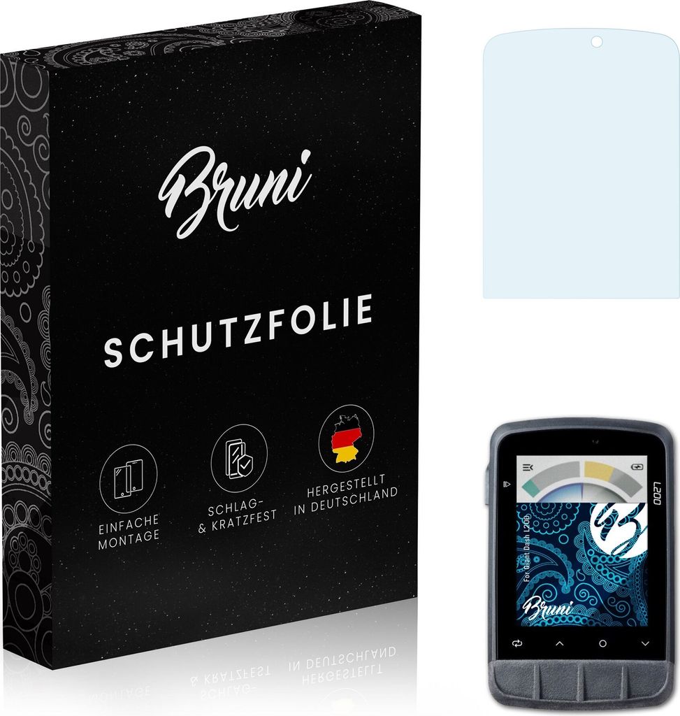 Bruni Basics-Clear 2x Schutzfolie kompatibel mit Giant Dash L200 Folie