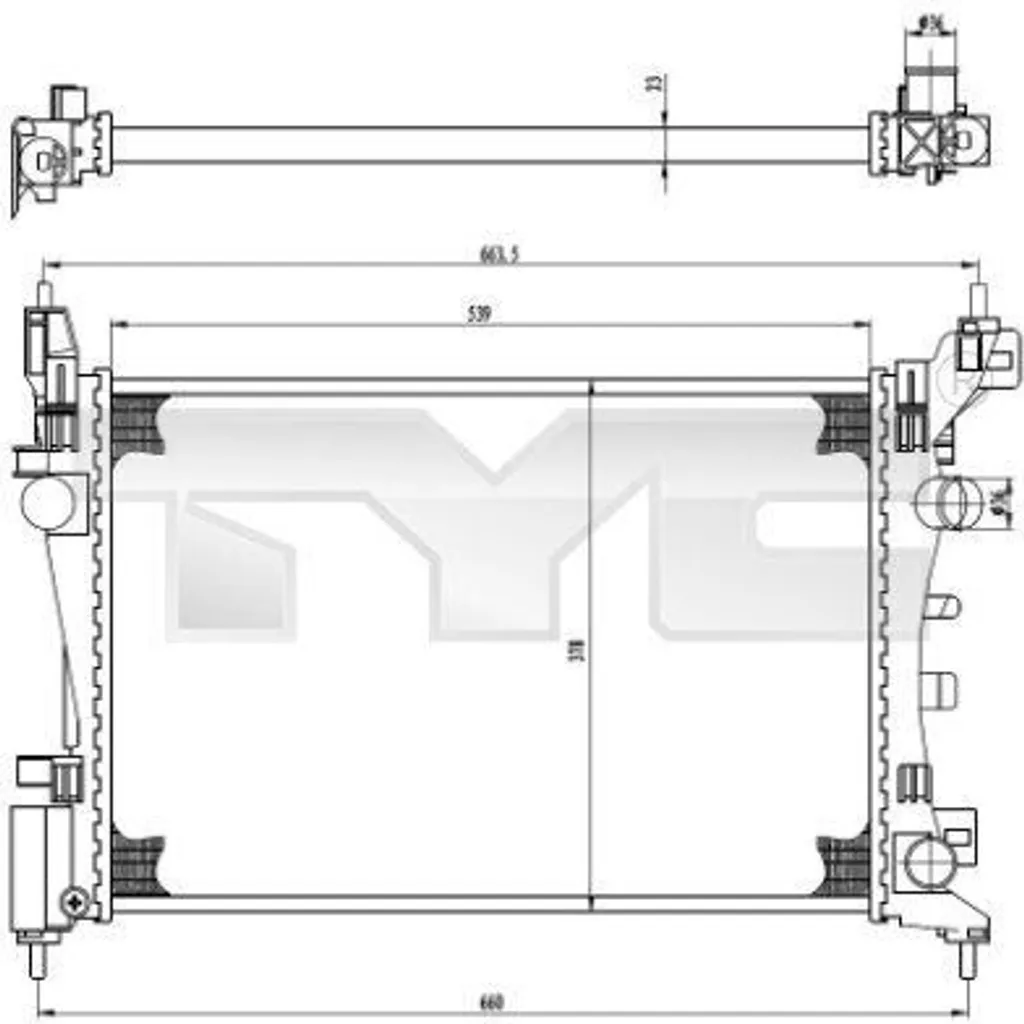 Radiateur moteur pour Opel Corsa D - Pièce de rechange OE 1300279 TYC