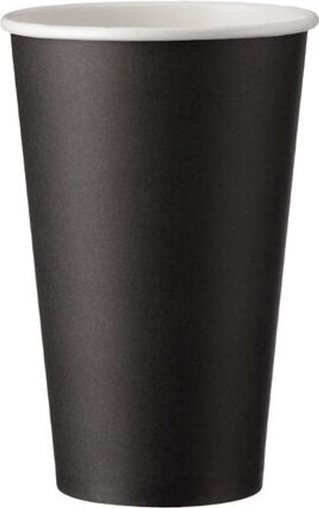50x Heiß- und Kaltgetränkebecher CoffeeToGo Pappbecher schwarz 400ml 510ml Ø 90mm