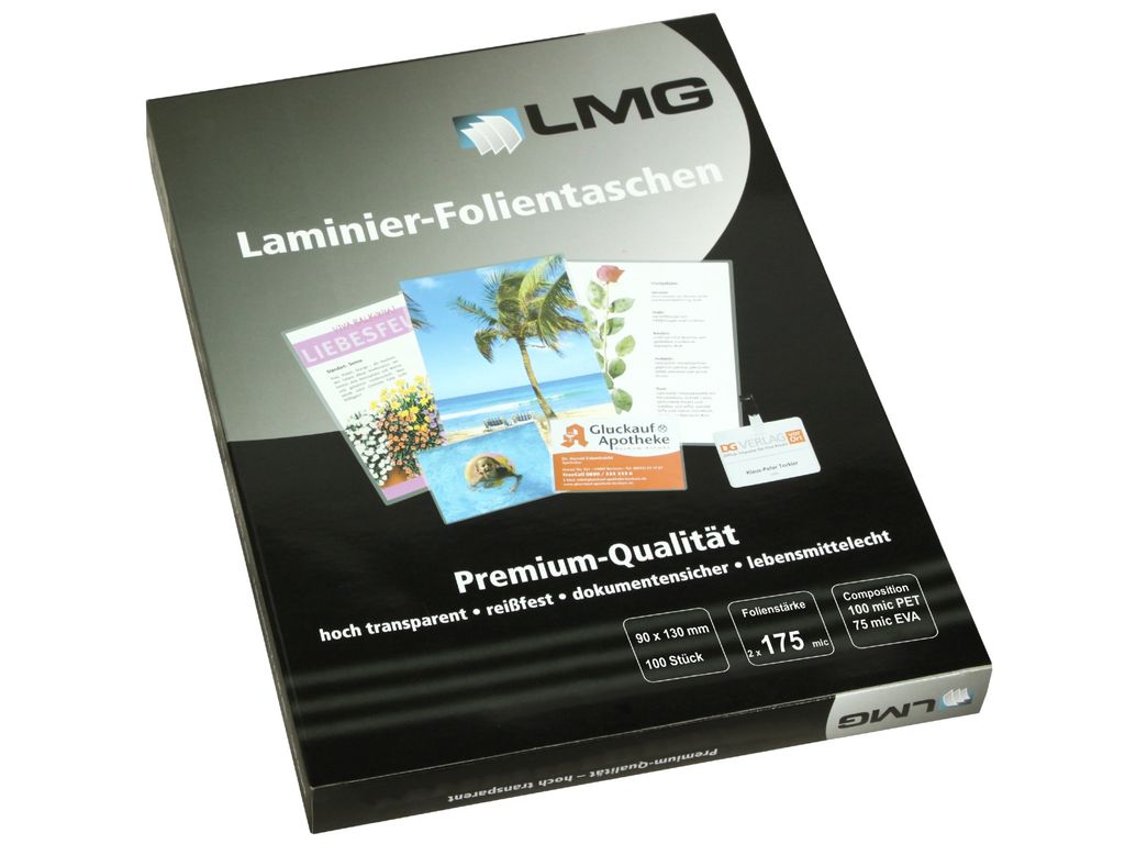 LMG Laminierfolien glänzend für Kleinformat 175 micron, 100 St.