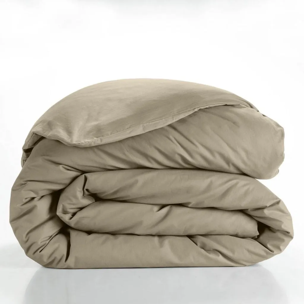 Linge de lit 240x220cm LINA sable pour un sommeil réparateur en coton